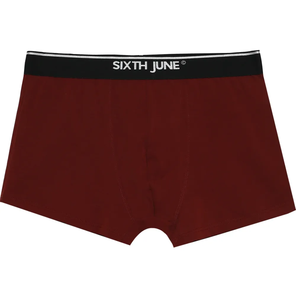 Homme Sixth June Sous Vêtements | Boxer Uni Bande Rouge Bordeaux