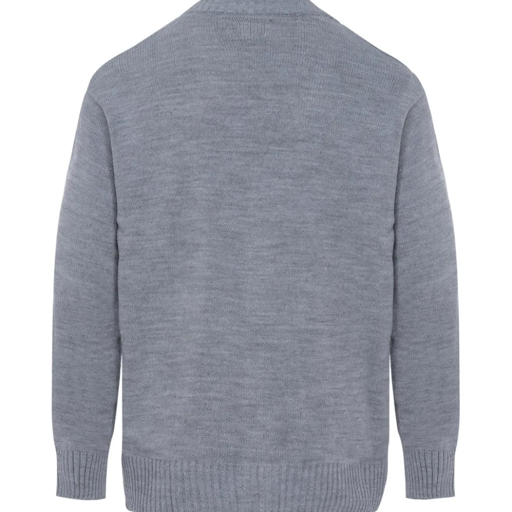 Homme Sixth June Sweats | Cardigan Maille Coeur Brode Gris