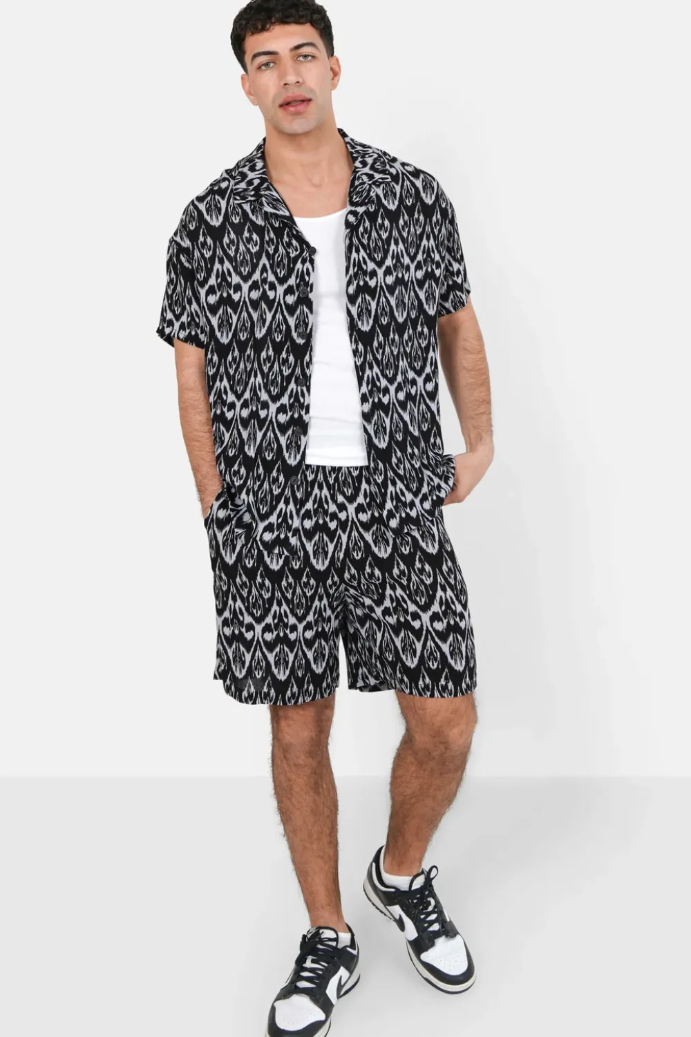 Homme Sixth June Hauts | Chemise Fluide Motif Azteque Noir