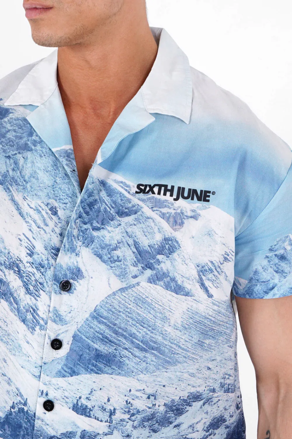 Homme Sixth June Hauts | Chemise Imprime Montagne Bleu