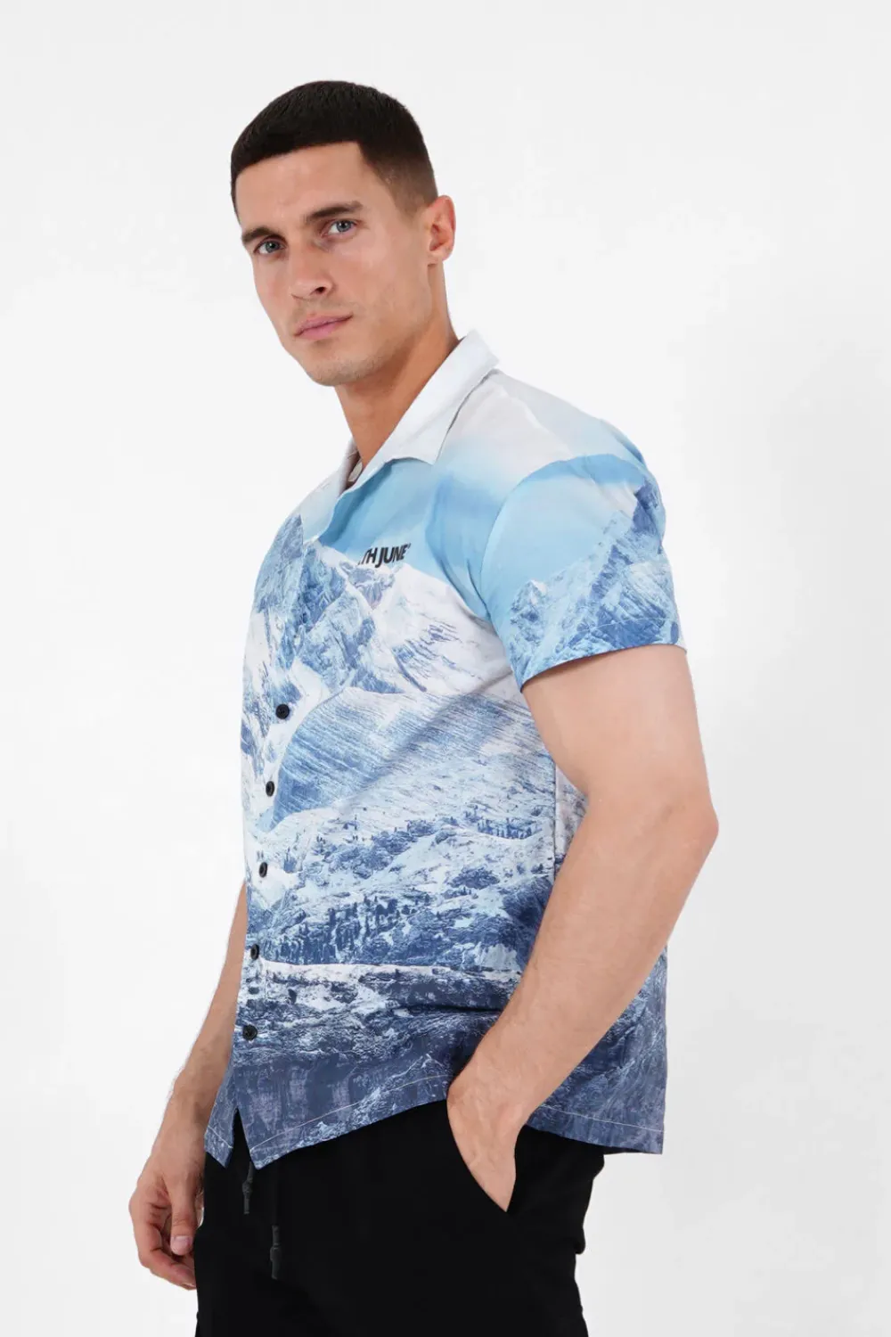 Homme Sixth June Hauts | Chemise Imprime Montagne Bleu