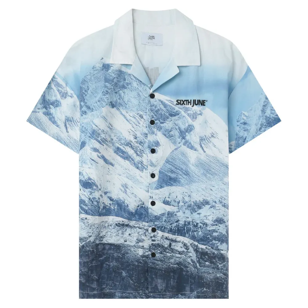 Homme Sixth June Hauts | Chemise Imprime Montagne Bleu