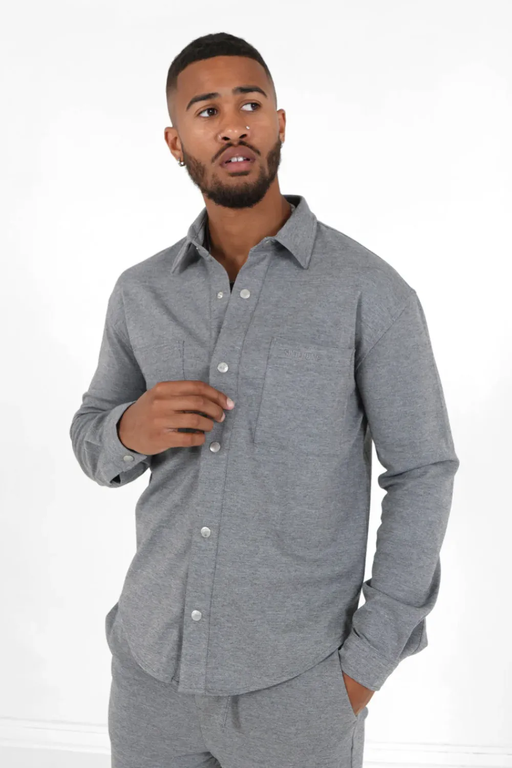 Homme Sixth June Hauts | Chemise Manches Longues Gris