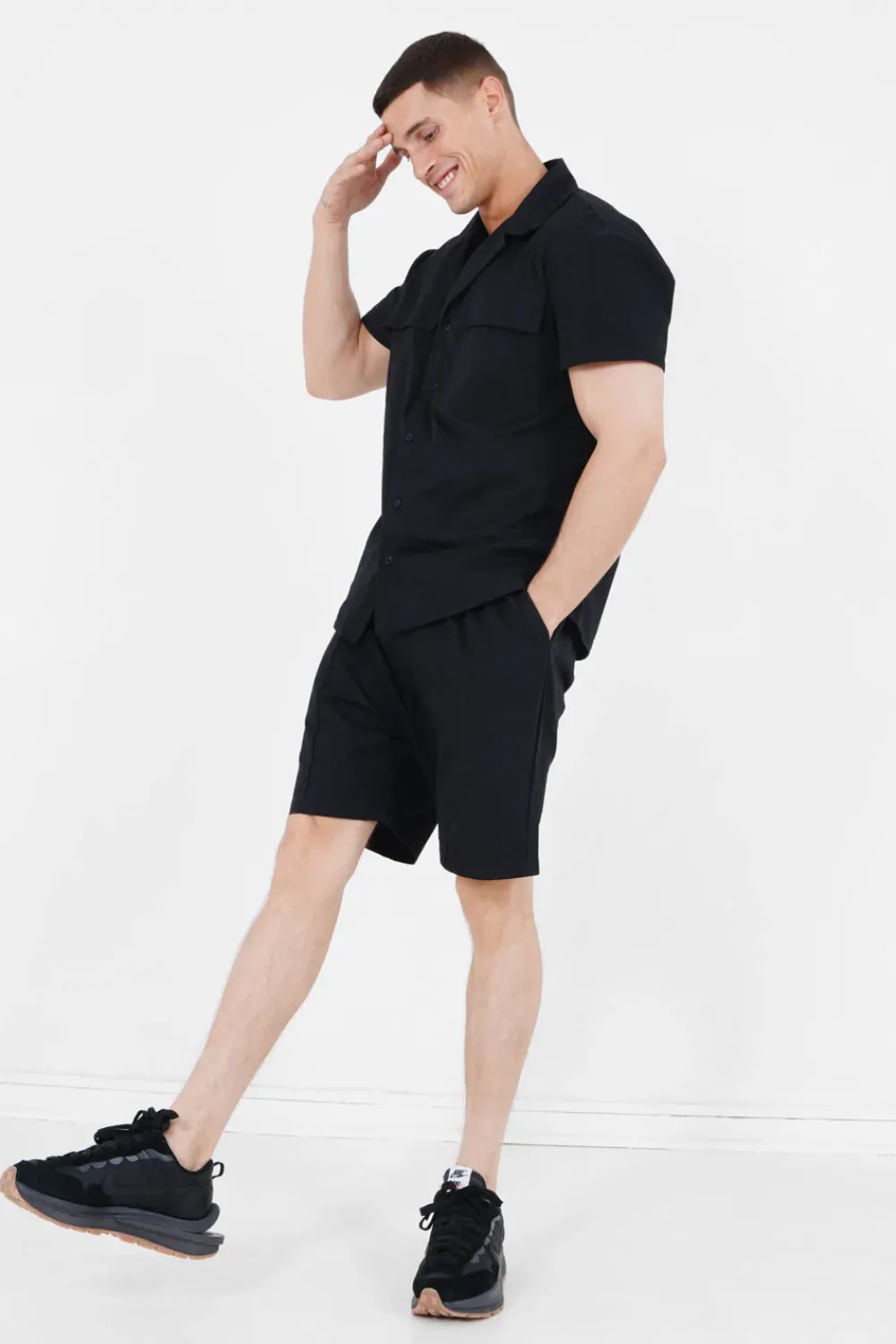 Homme Sixth June Hauts | Chemise Utilitaire Manches Courtes Noir