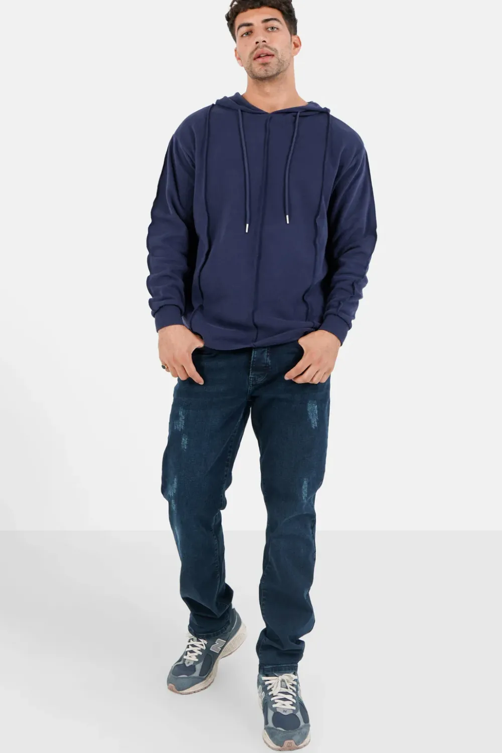 Homme Sixth June Sweats | Coutures Exterieurs Sweatshirt Bleu Fonce