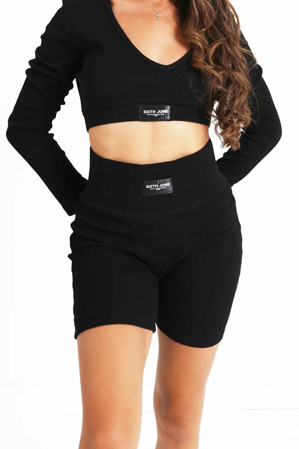 Femme Sixth June Shorts | Cycliste Court Cotele Noir