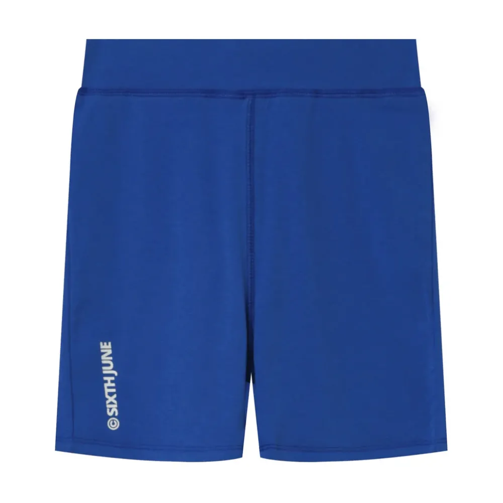 Femme Sixth June Shorts | Cycliste Court Logo Imprime Bleu