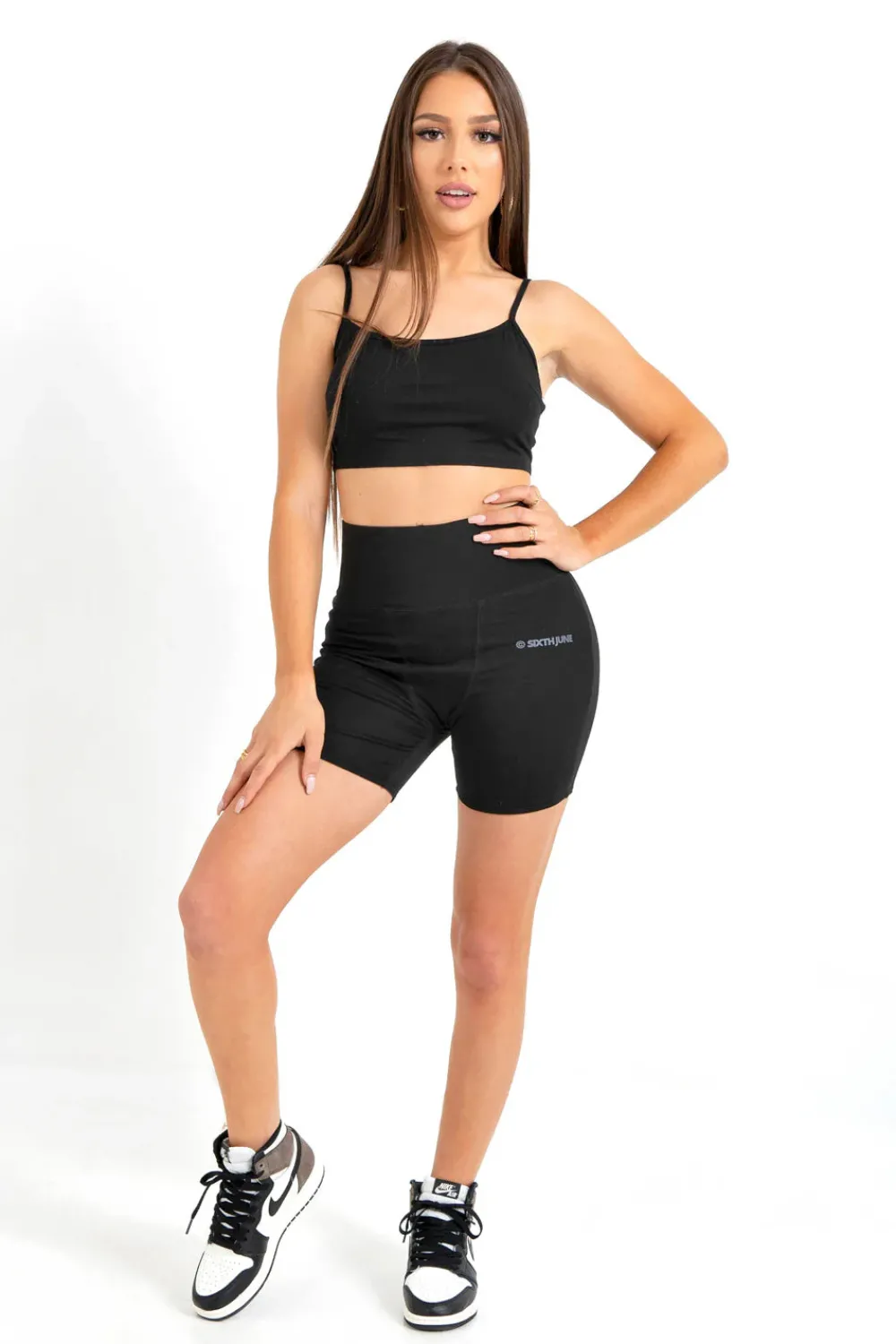 Femme Sixth June Shorts | Cycliste Court Logo Noir