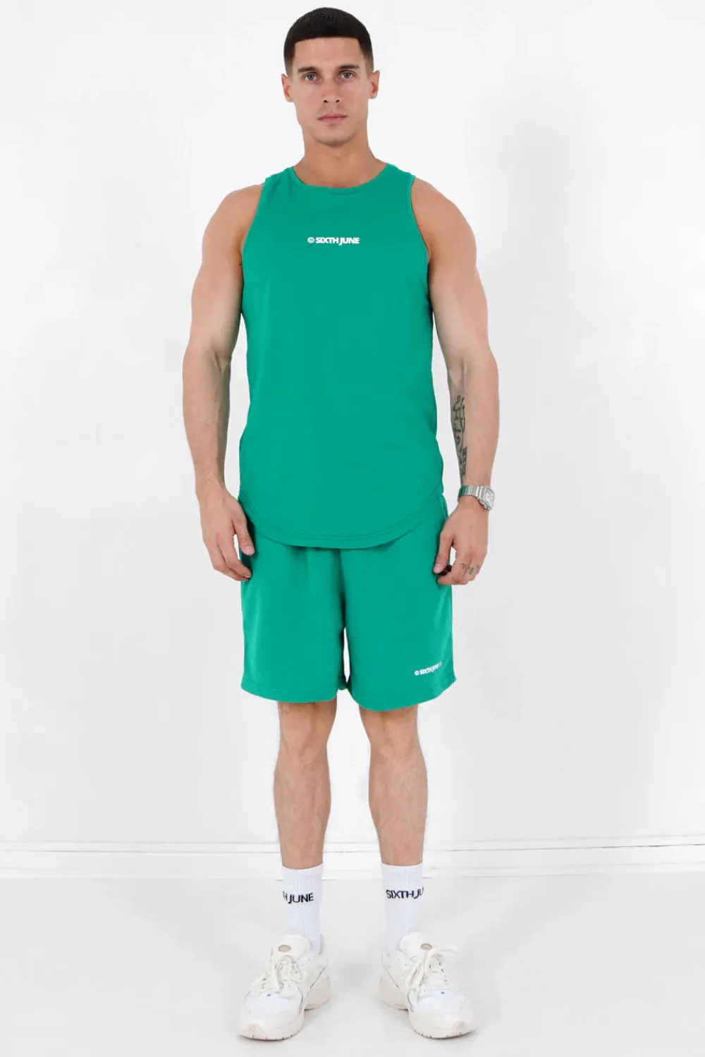 Homme Sixth June Hauts | Debardeur Logo Imprime Vert