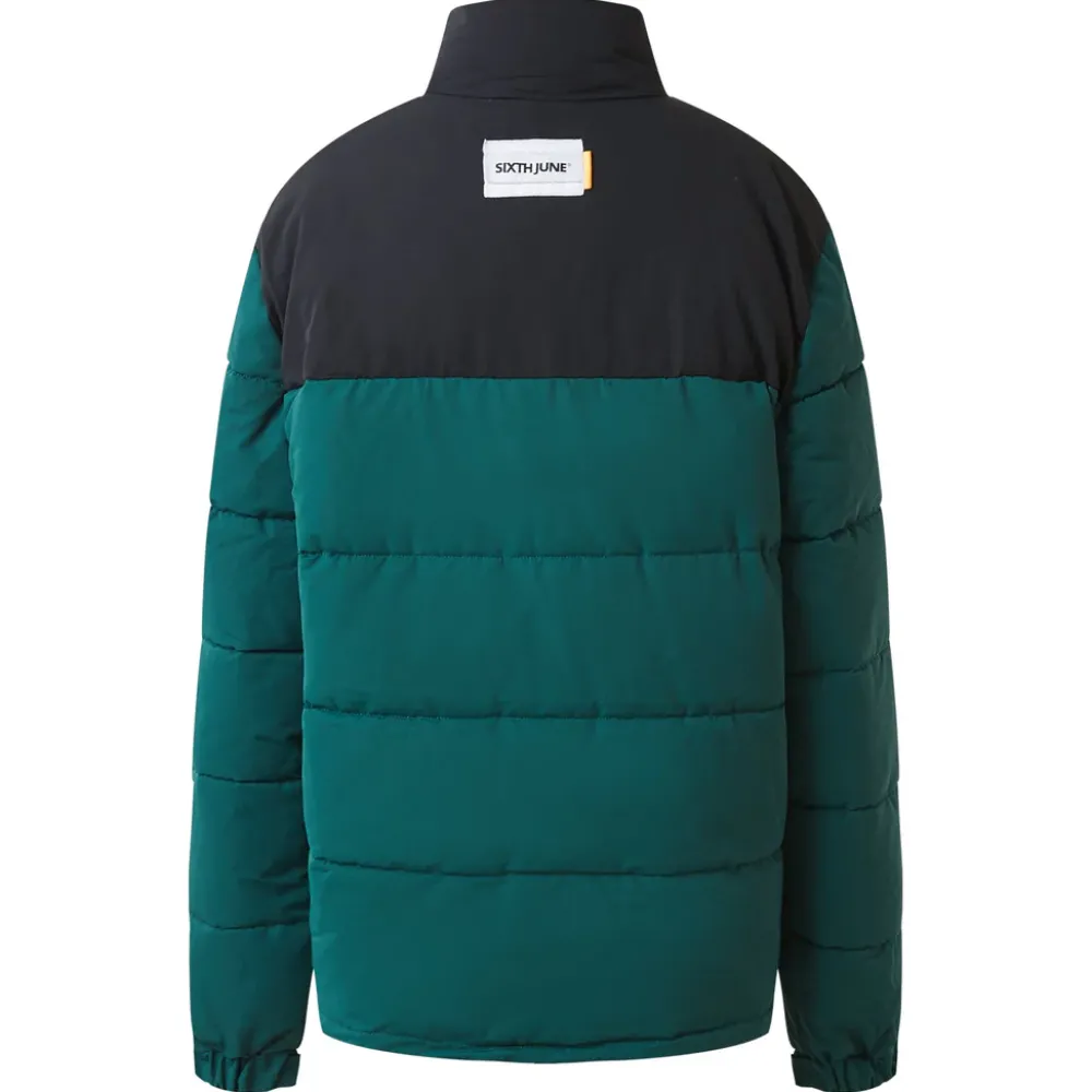 Homme Sixth June Manteaux | Doudoune Bicolore Logo Vert Fonce