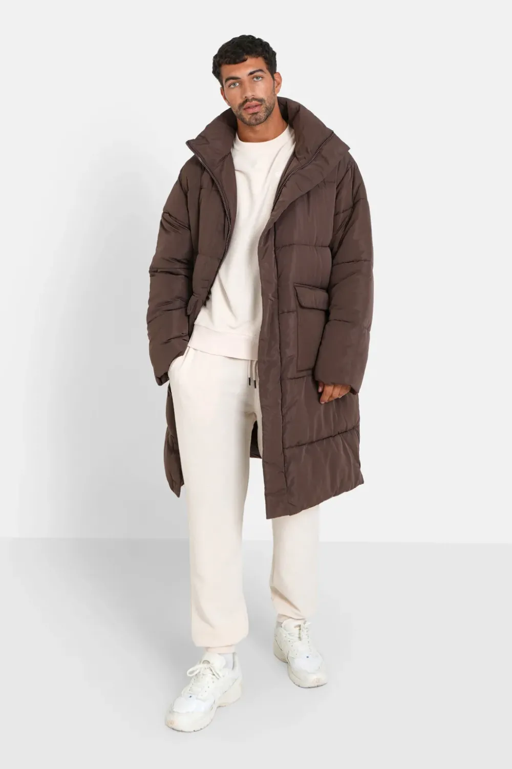 Homme Sixth June Manteaux | Doudoune Longue Oversize Marron