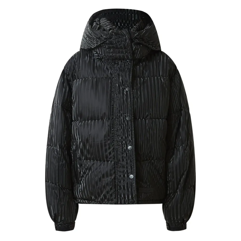 Femme Sixth June Manteaux | Doudoune Oversize Brillant Noir