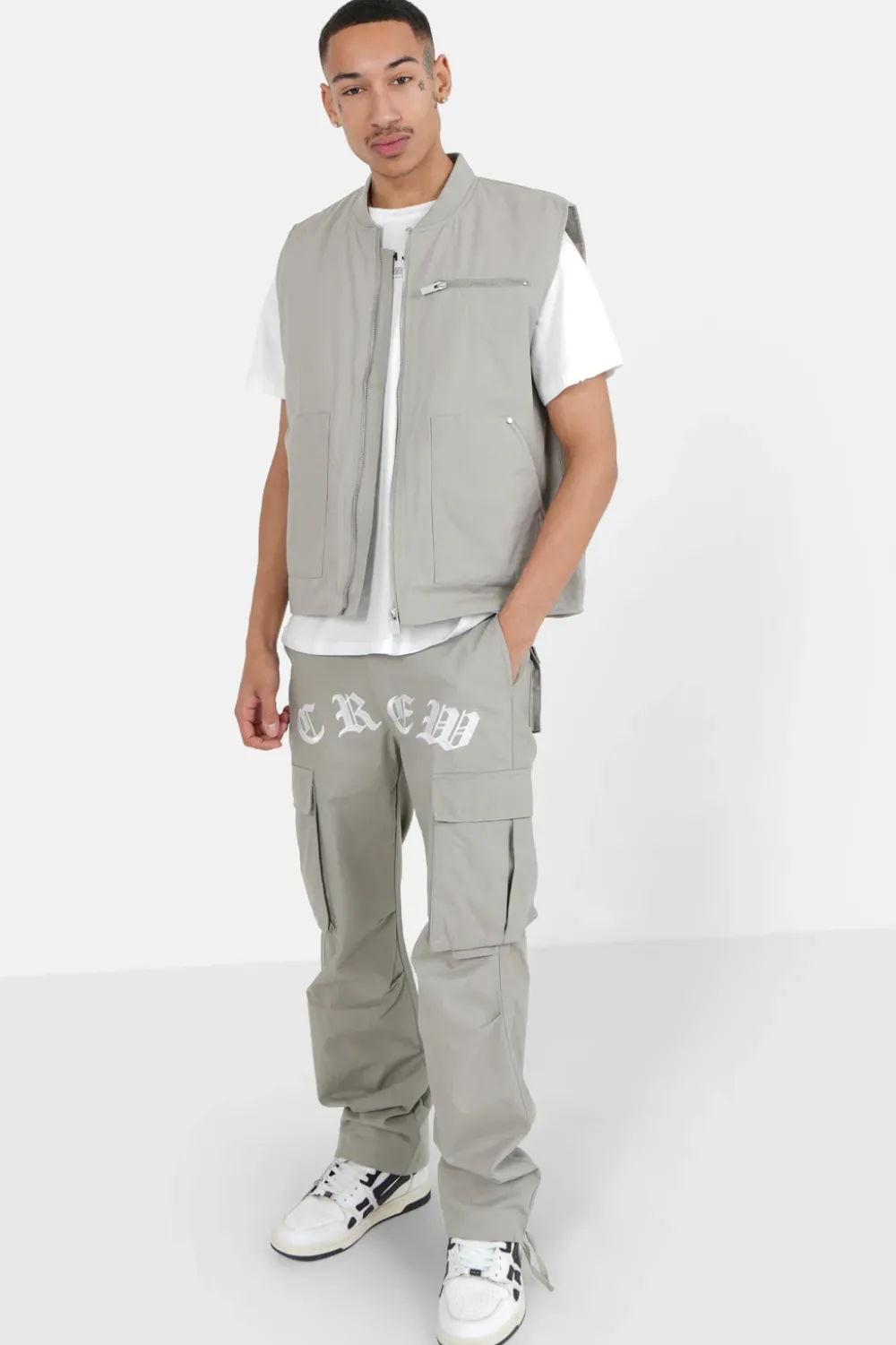 Homme Sixth June Sweats | Gilet Zip Crew Gris Clair