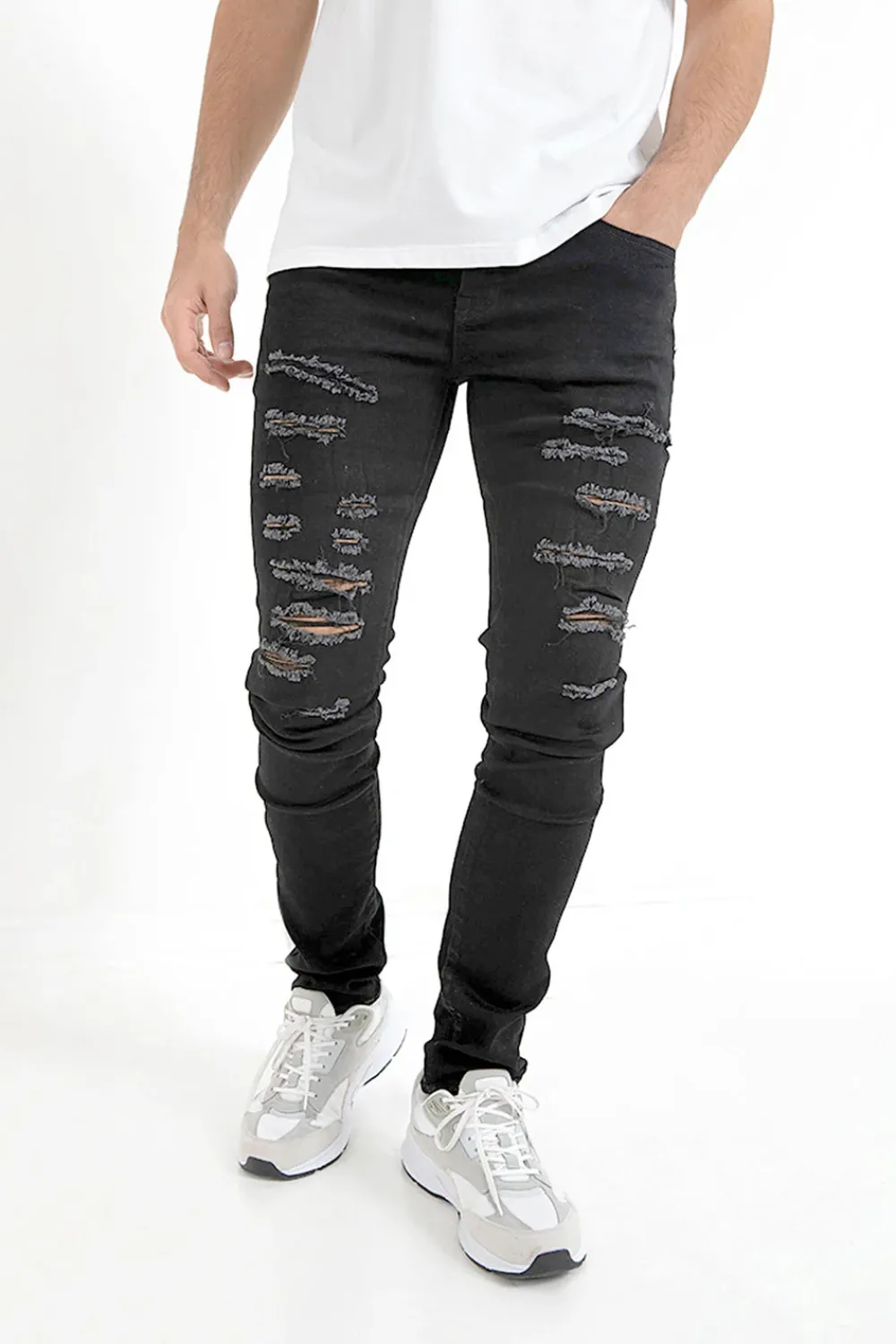 Homme Sixth June Pantalons | Jean Dechire Noir