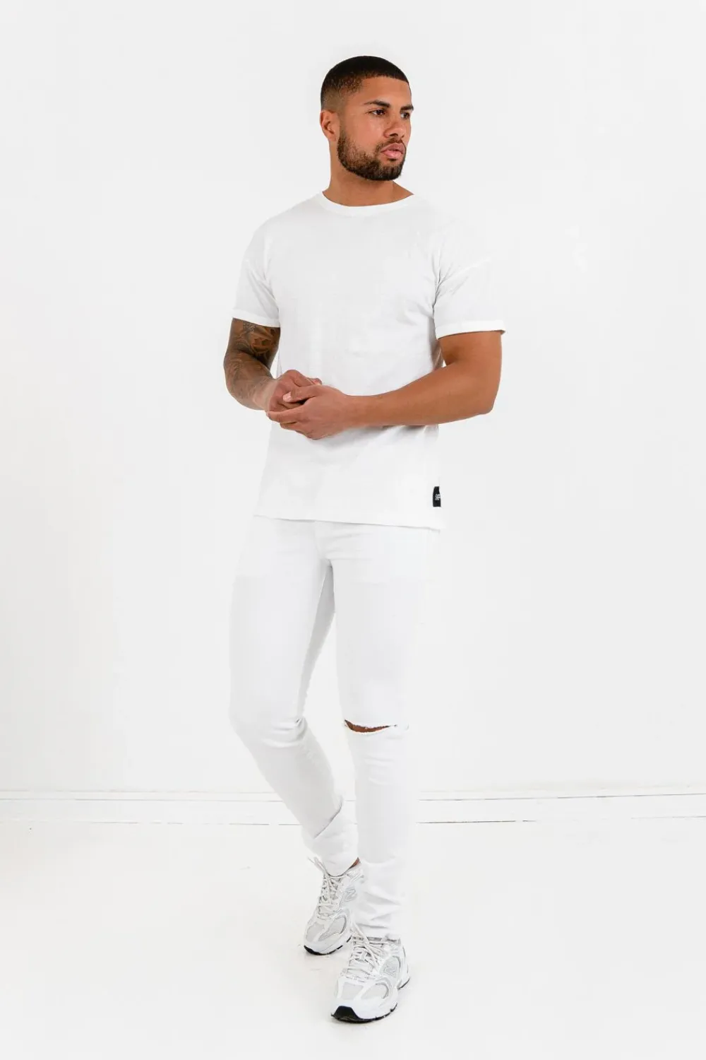 Homme Sixth June Pantalons | Jean Dechirure Blanc