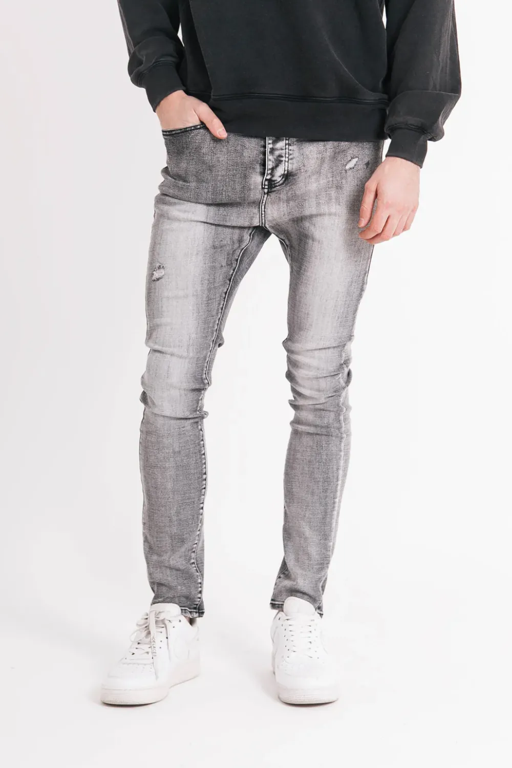 Homme Sixth June Pantalons | Jean Delave Gris Fonce