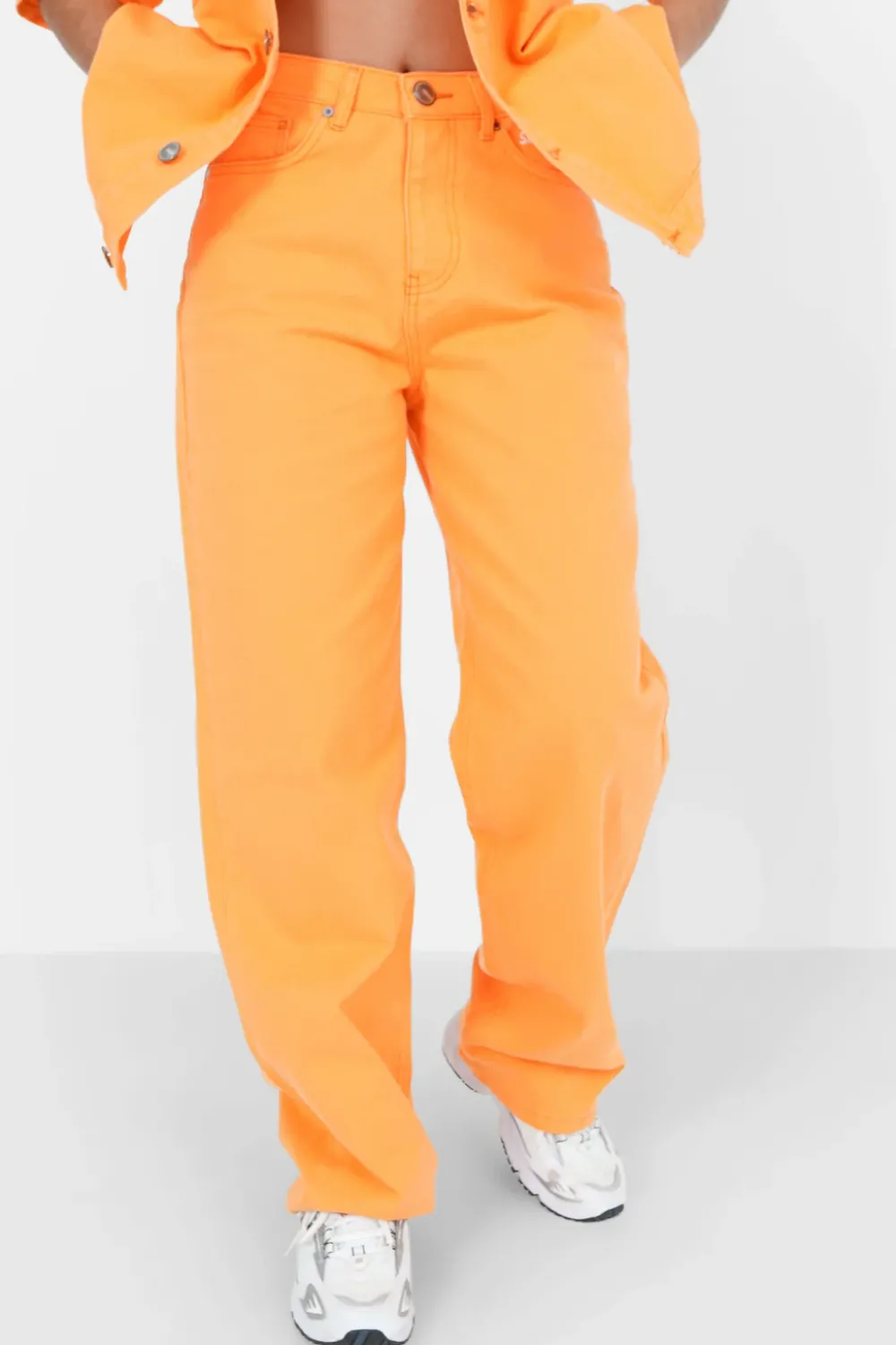 Femme Sixth June Pantalons | Jean Large Brode Orange