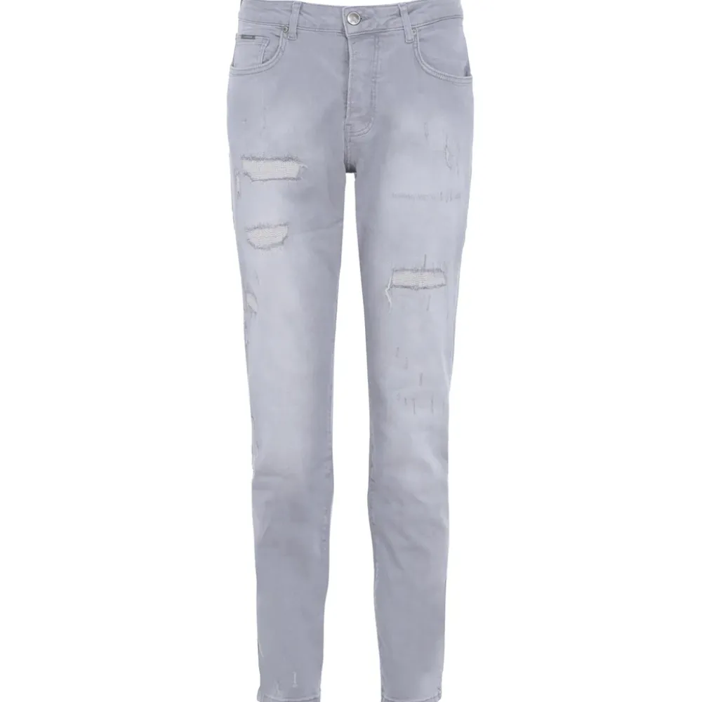 Homme Sixth June Pantalons | Jean Regular Destroy Gris Clair