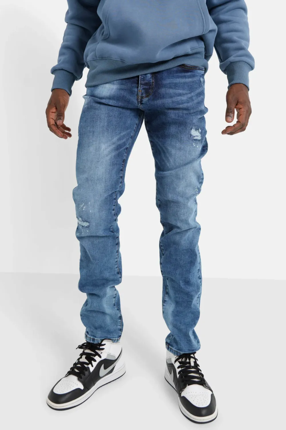 Homme Sixth June Pantalons | Jean Slim Delave Griffe Bleu