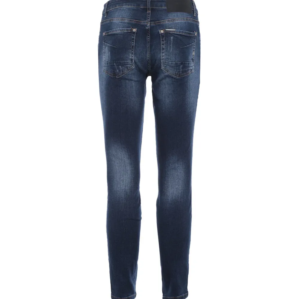 Homme Sixth June Pantalons | Jean Slim Destroy Delave Bleu Fonce