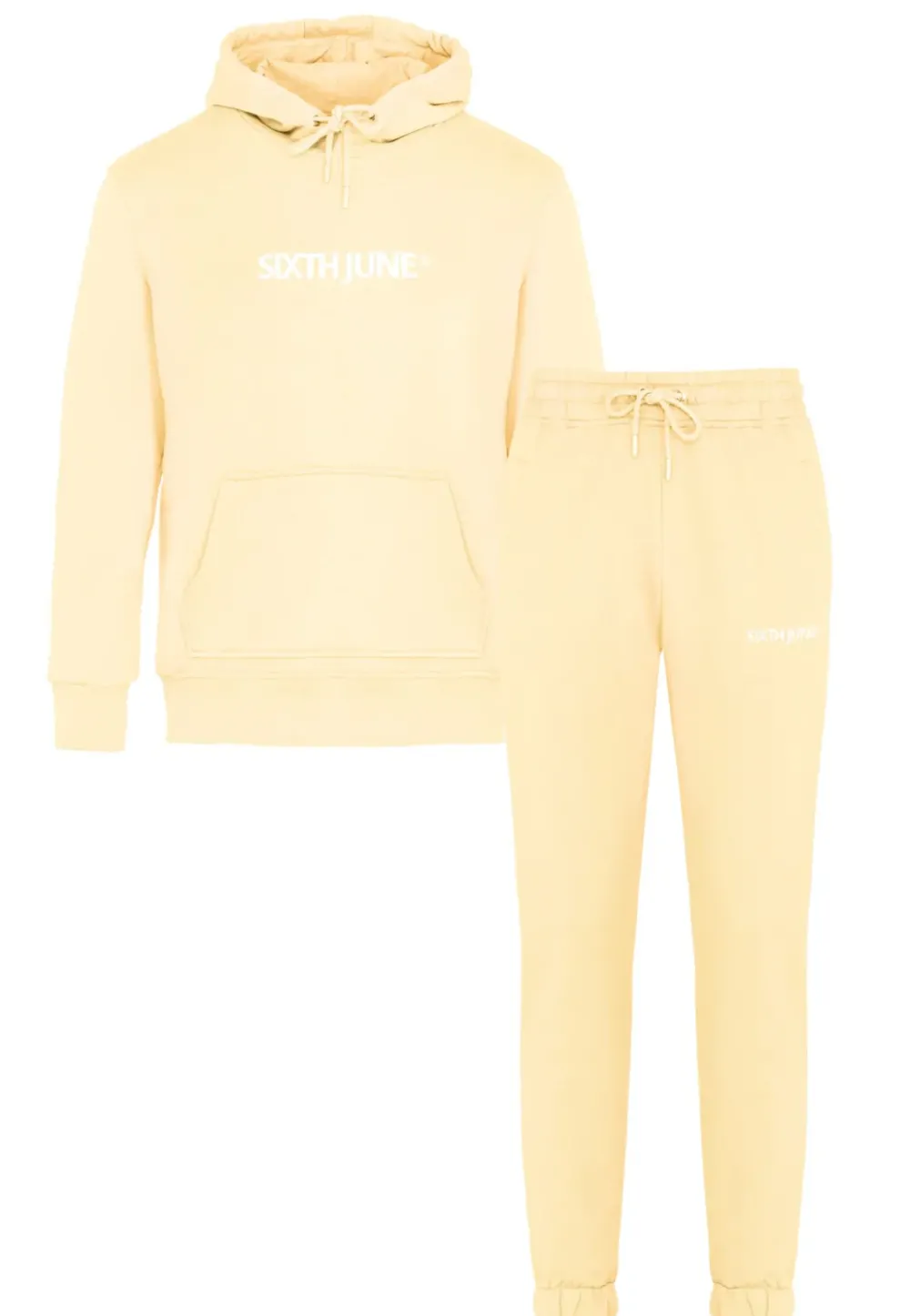 Homme Sixth June Ensembles | Jogging + Sweat Capuche Logo Brode Jaune