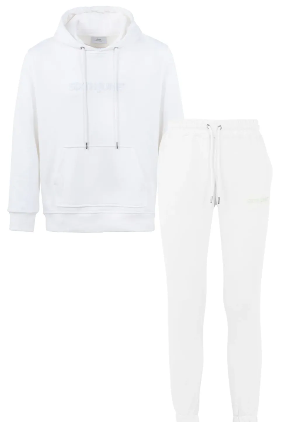 Homme Sixth June Ensembles | Jogging + Sweat Capuche Logo Gomme Blanc