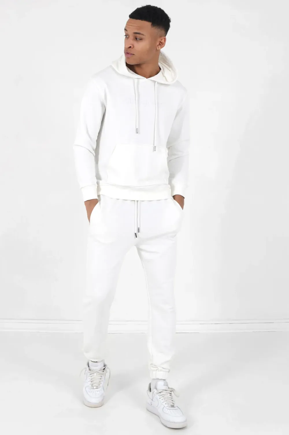 Homme Sixth June Ensembles | Jogging + Sweat Capuche Logo Gomme Blanc