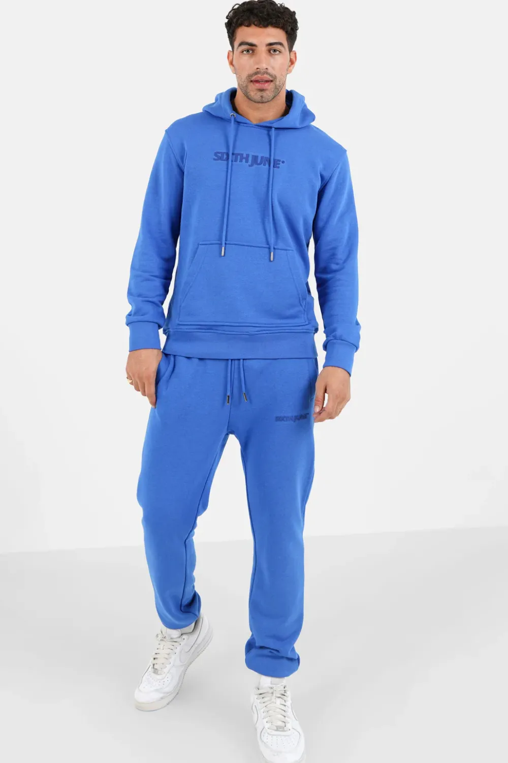 Homme Sixth June Ensembles | Jogging + Sweat Capuche Logo Gomme Bleu Fonce