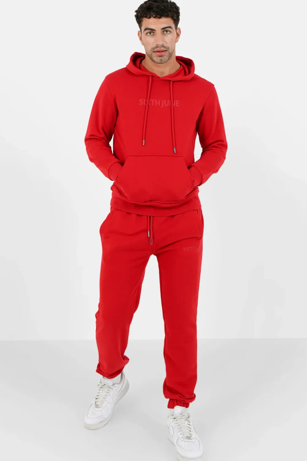 Homme Sixth June Ensembles | Jogging + Sweat Capuche Logo Gomme Rouge