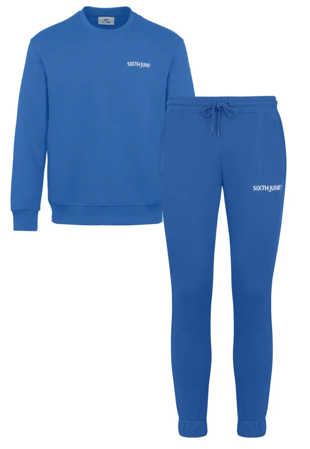 Homme Sixth June Ensembles | Jogging + Sweat Logo Brode Bleu Fonce