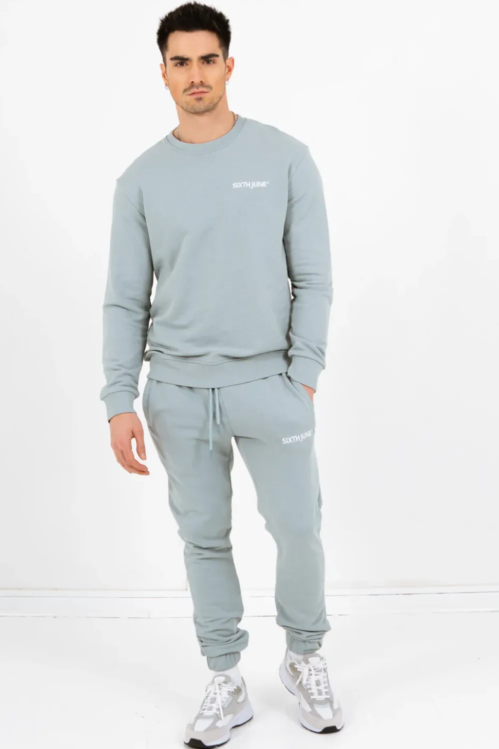 Homme Sixth June Ensembles | Jogging + Sweat Logo Brode Blue