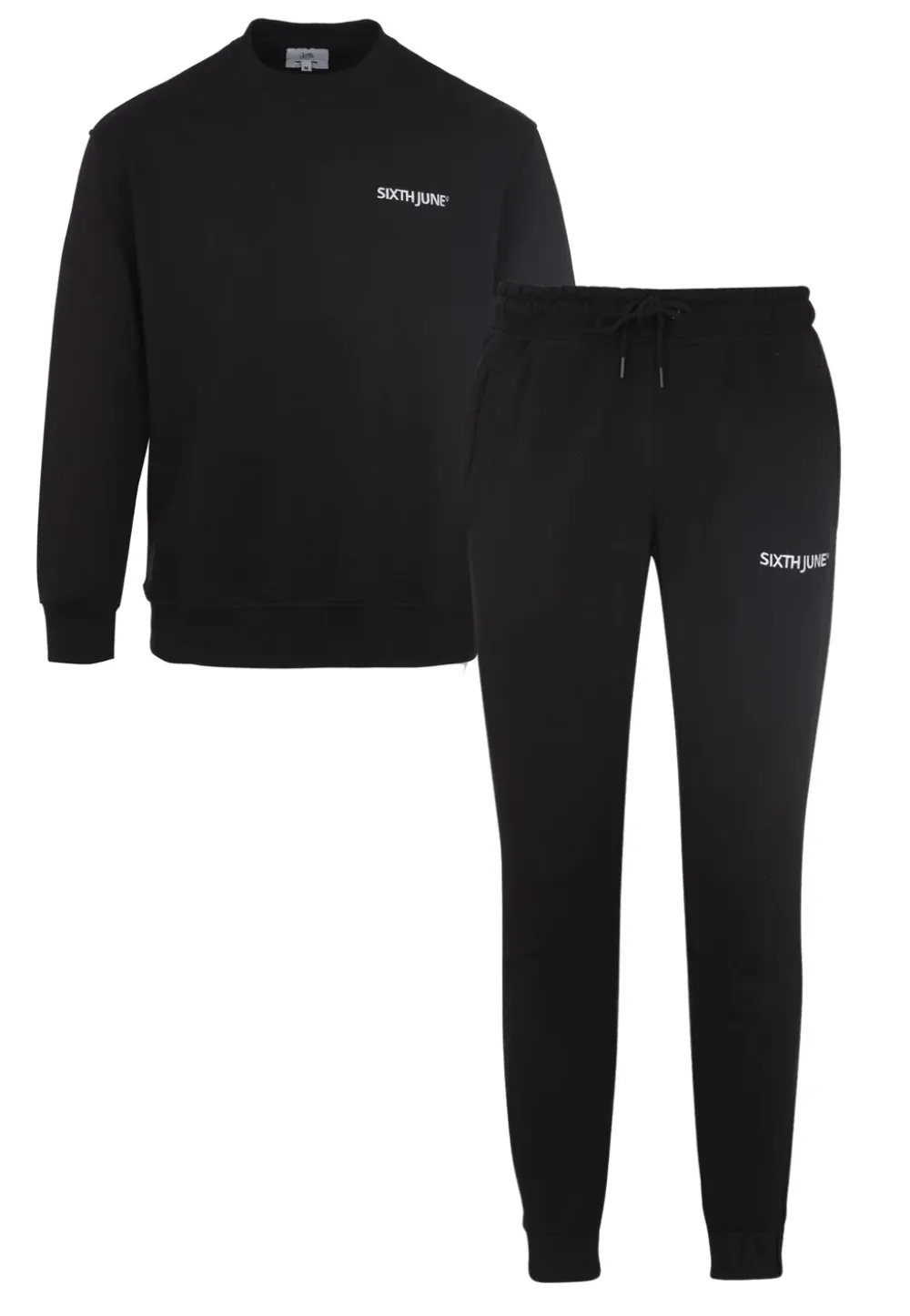 Homme Sixth June Ensembles | Jogging + Sweat Logo Brode Noir