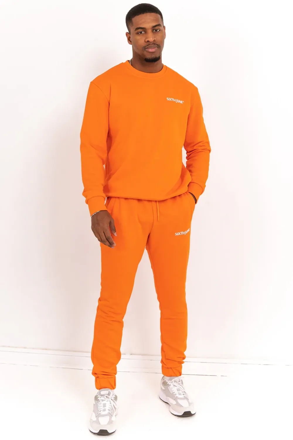 Homme Sixth June Ensembles | Jogging + Sweat Logo Brode Orange