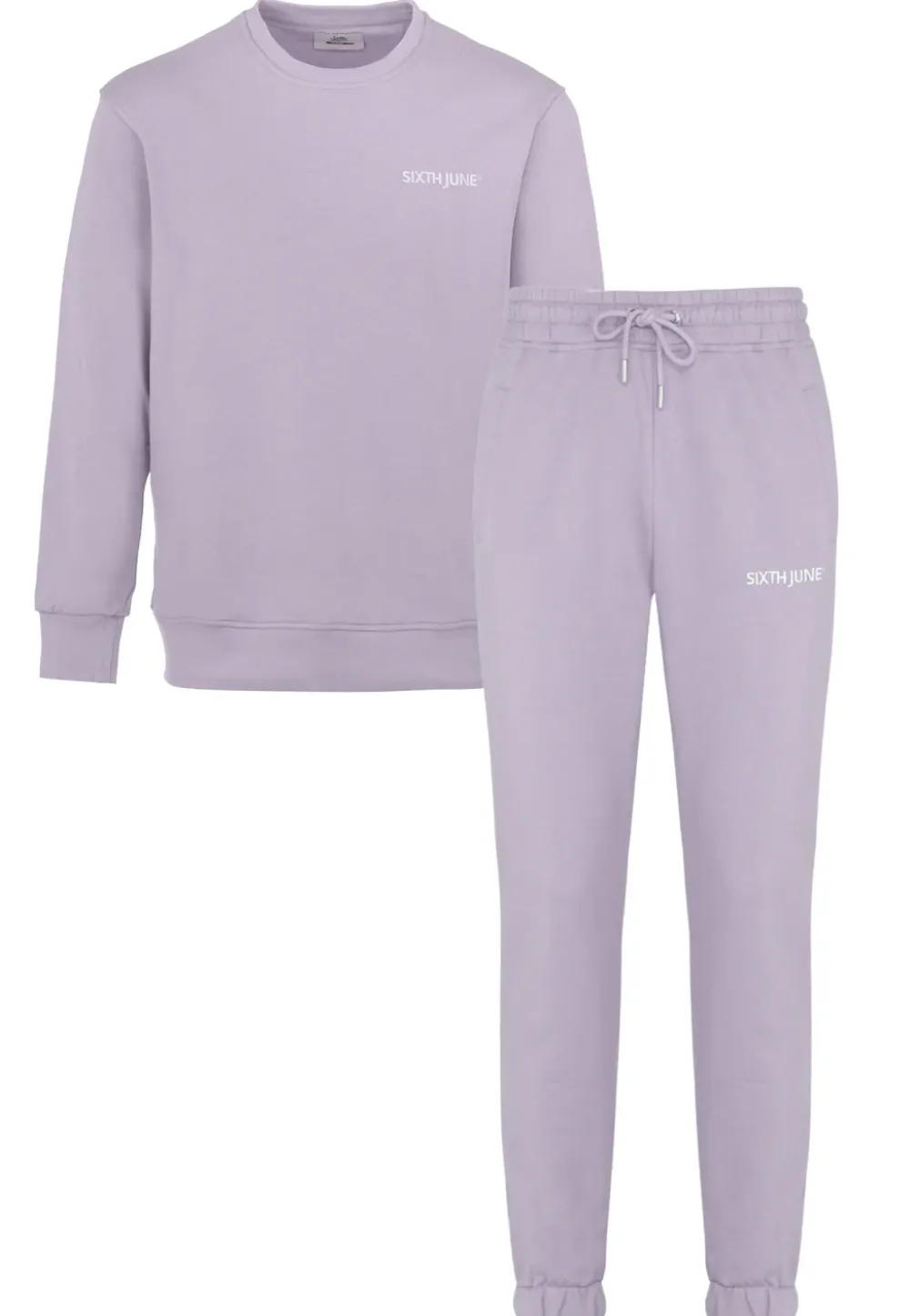 Homme Sixth June Ensembles | Jogging + Sweat Logo Brode Violet Clair