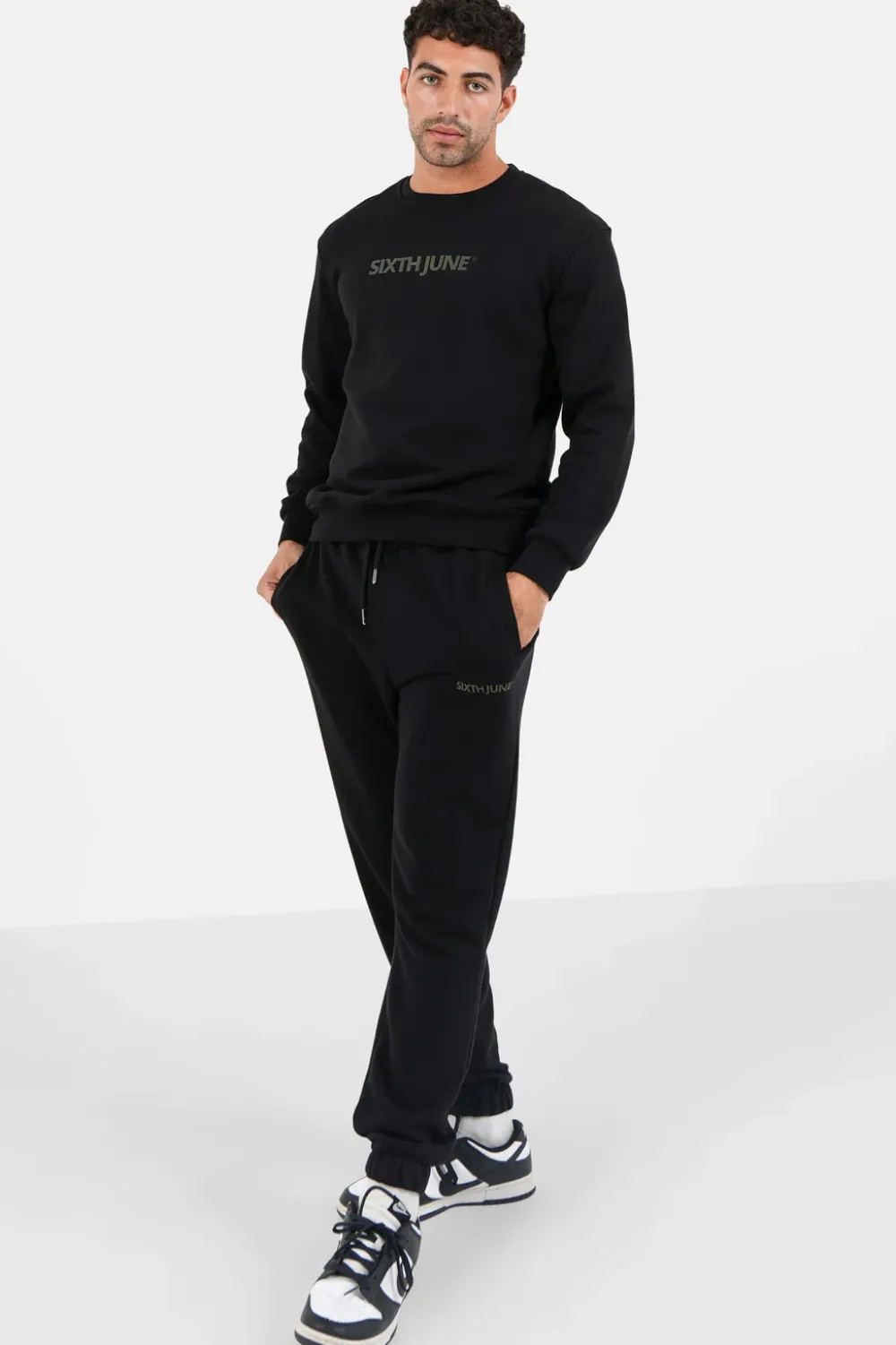 Homme Sixth June Ensembles | Jogging + Sweat Logo Gomme Noir