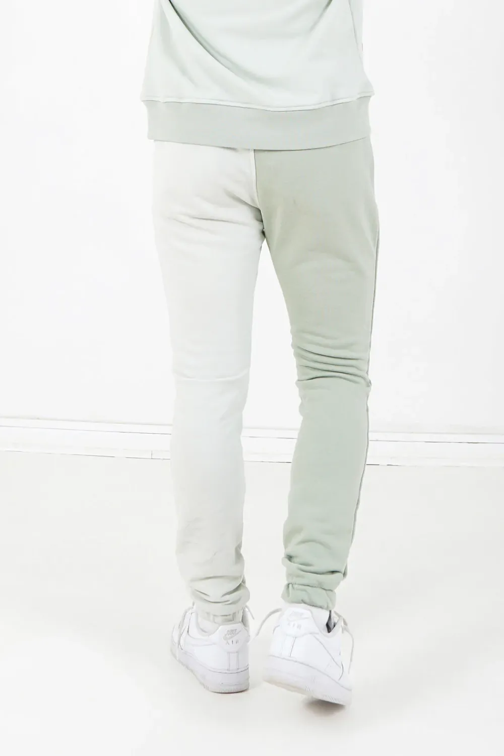 Homme Sixth June Pantalons | Jogging Bicolore Logo Vert Clair