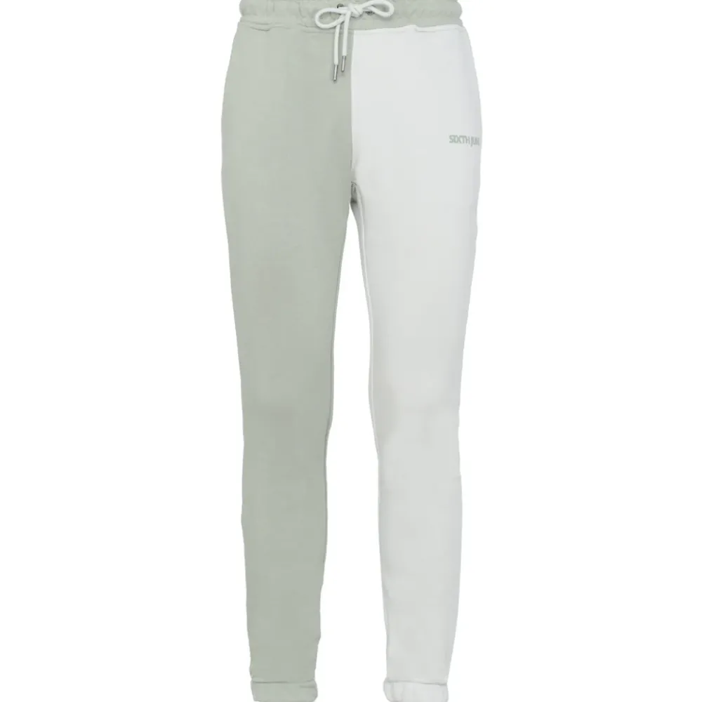 Homme Sixth June Pantalons | Jogging Bicolore Logo Vert Clair