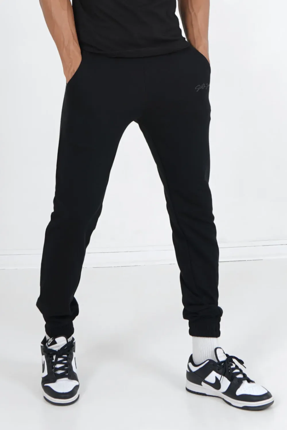 Homme Sixth June Pantalons | Jogging Logo Signature Noir