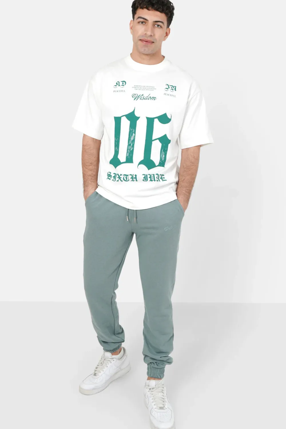 Homme Sixth June Pantalons | Jogging Logo Signature Vert Fonce