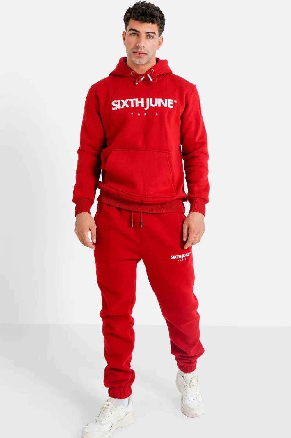 Homme Sixth June Pantalons | Jogging Molletonne Logo Brode Rouge