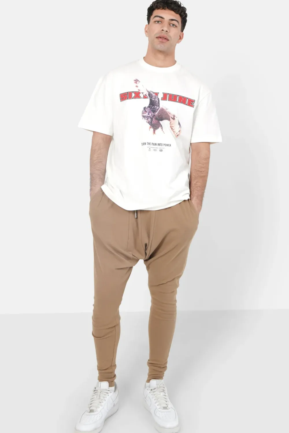 Homme Sixth June Pantalons | Jogging Sarouel Beige