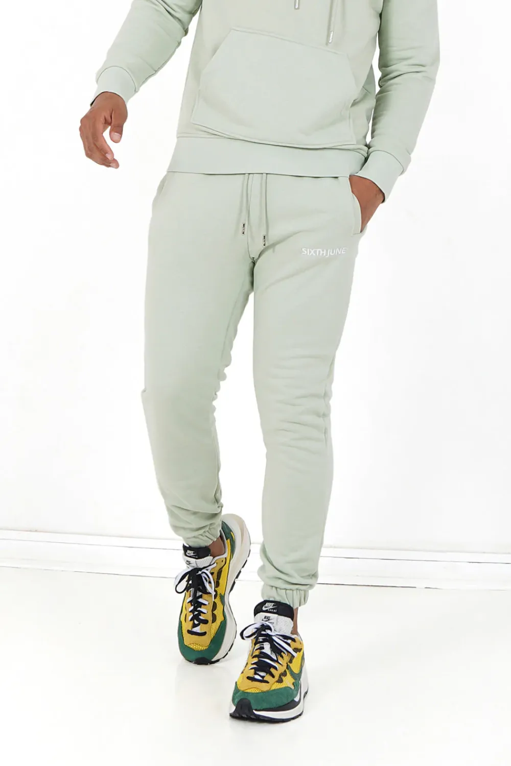 Homme Sixth June Pantalons | Jogging Soft Logo Brode Vert