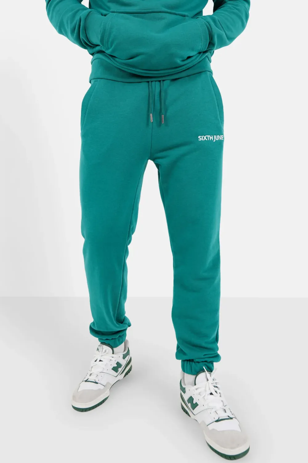 Homme Sixth June Pantalons | Jogging Soft Logo Brode Vert Fonce