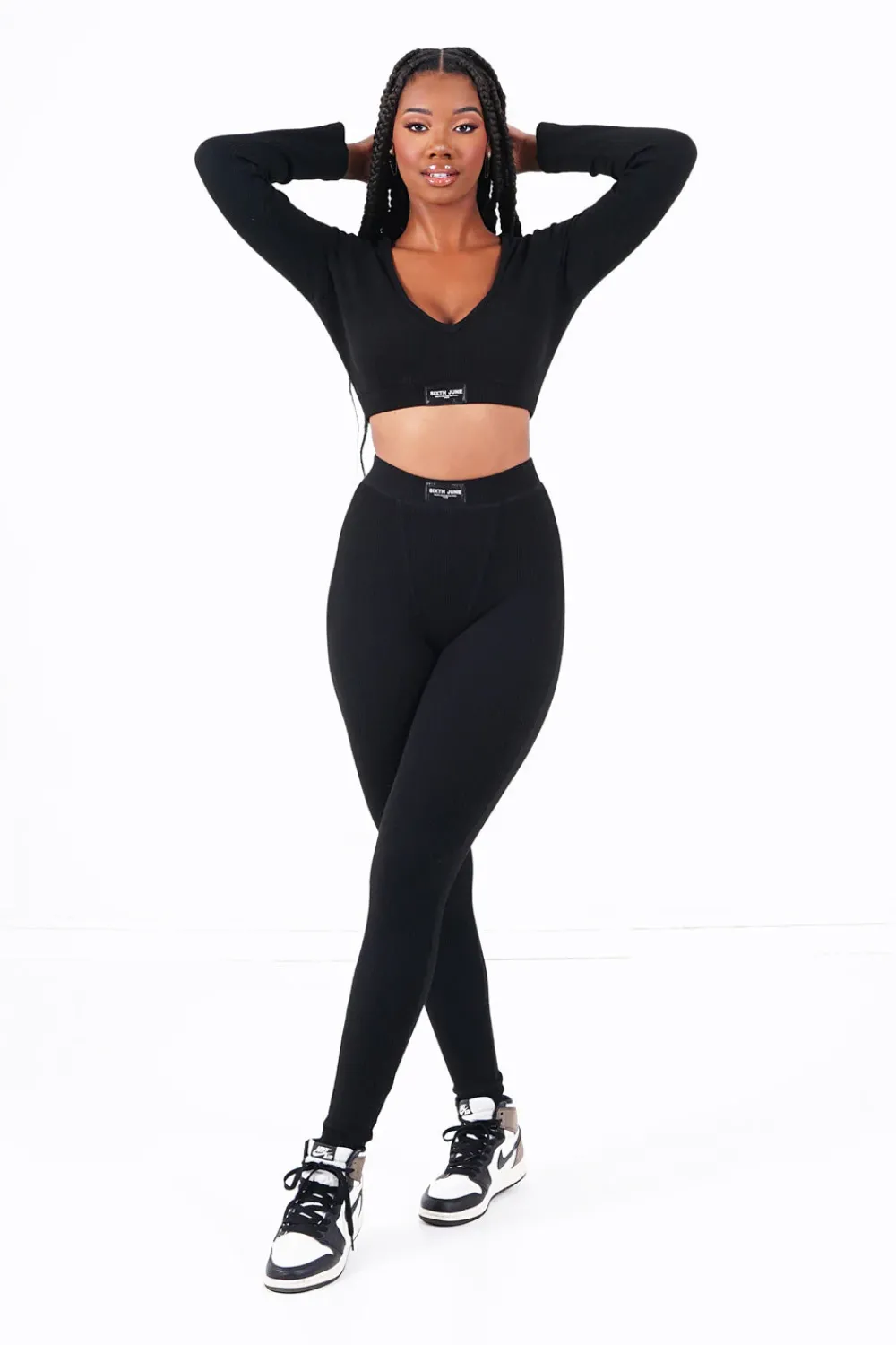 Femme Sixth June Pantalons | Legging Cotele Noir