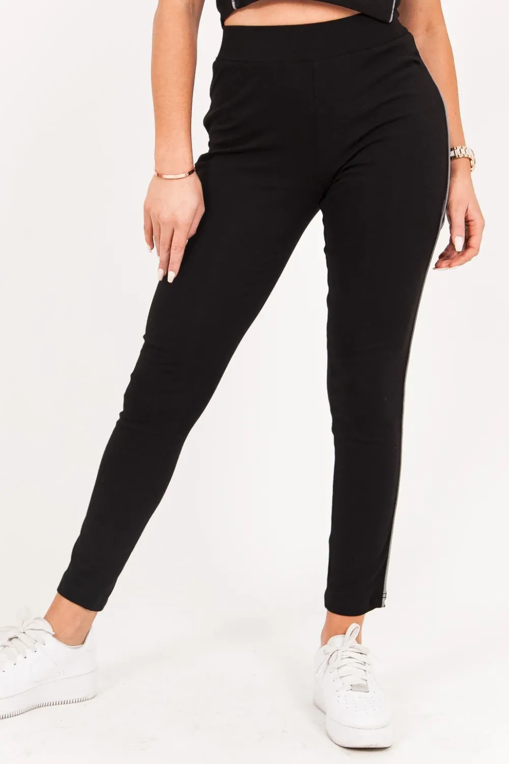 Femme Sixth June Pantalons | Legging Lisere Reflechissant Noir