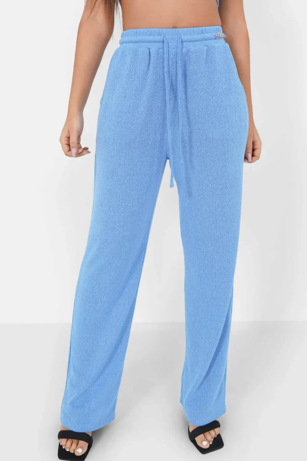 Femme Sixth June Pantalons | Pantalon Bijou Fluide Bleu