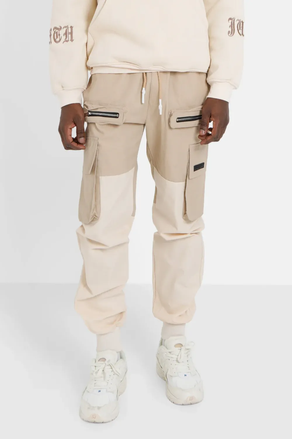 Homme Sixth June Pantalons | Pantalon Cargo Bicolore Beige