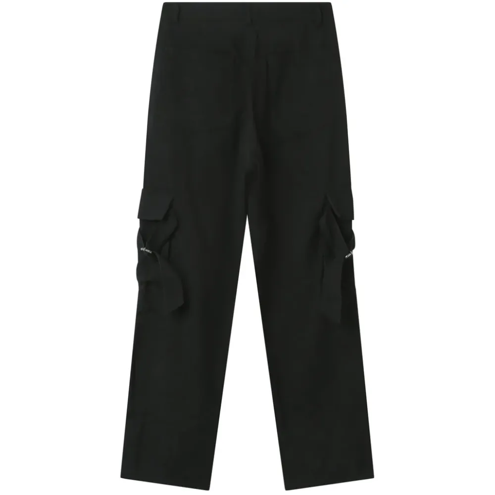 Femme Sixth June Pantalons | Pantalon Cargo Cotele Noir