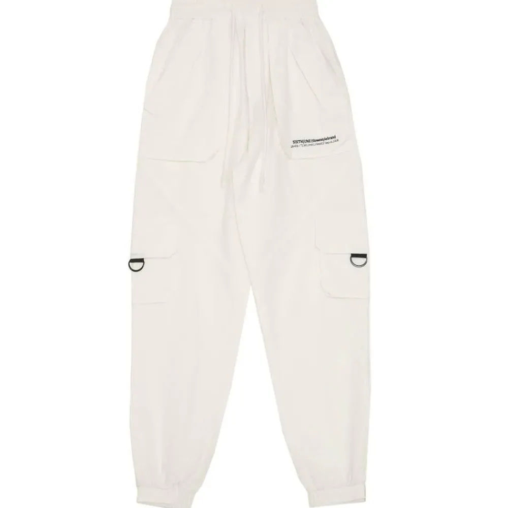 Femme Sixth June Pantalons | Pantalon Cargo Large Blanc