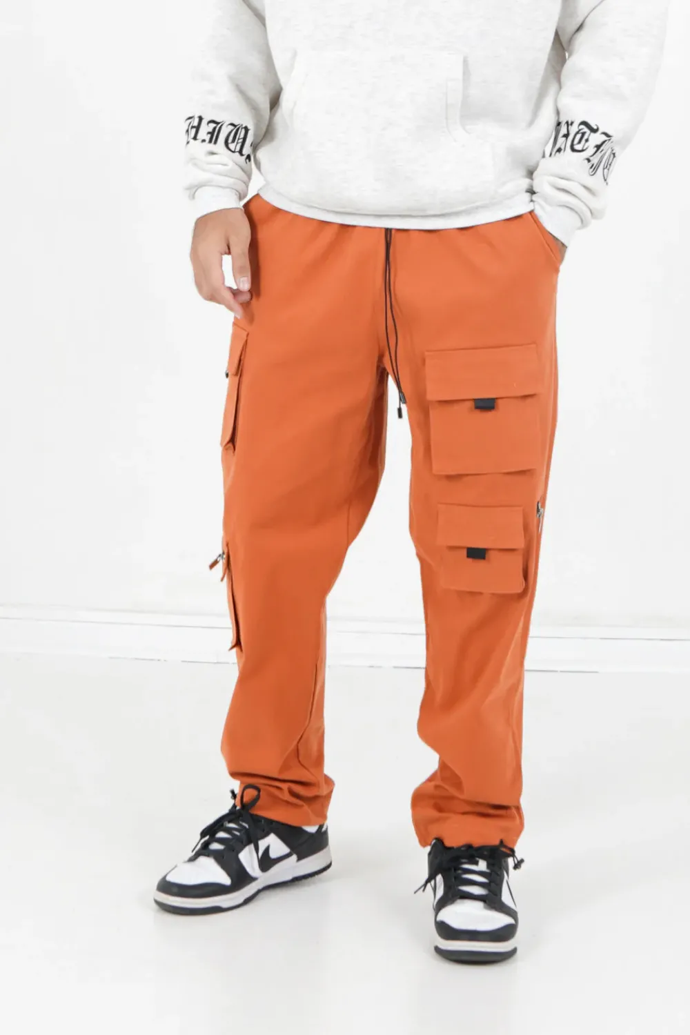 Homme Sixth June Pantalons | Pantalon Cargo Multi Poches Twill Orange